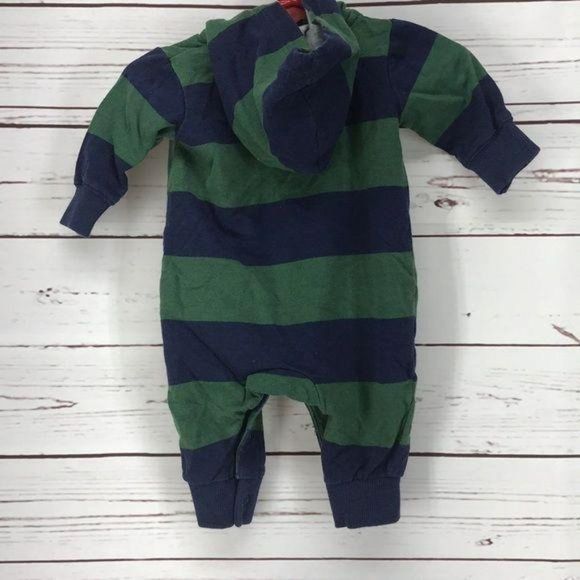 Carter’s Boys Blue & Green Striped footed outfit - Picture 2 of 7